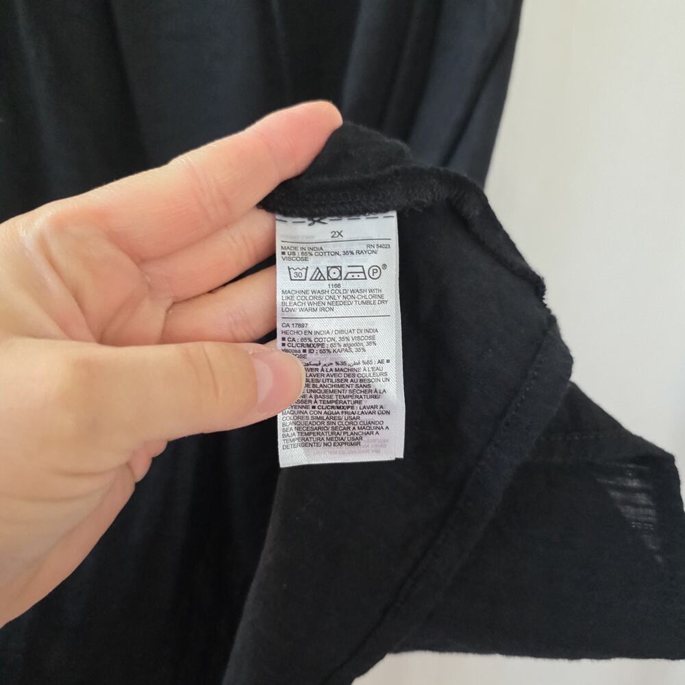 Old Navy Puff-Sleeve Dobby Mini Swing DressBlack Plus Size 2X Peasant Casual - Picture 8 of 12